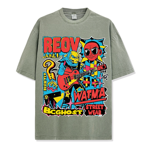 T-shirt unisexe à coupe classique, motif à carreaux, en coton 100% premium, respirant, tricoté, décontracté - Product Image 6