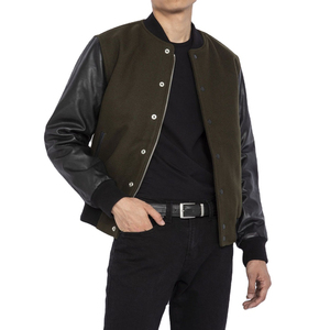 Custom <b>Men's</b> Wool letterman Real Varsity <b>Jacket</b> breathable Black and <b>white</b> Color Varsity <b>jackets</b> for <b>men</b> Breathable Custom - Product Image 4