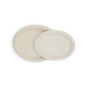 Platos de bagazo natural de 12 pulgadas, biodegradables, ecológicos, para fiestas y catering, para exportación mundial desde India. - Product Image 2