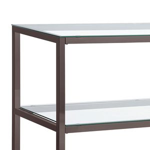 Consolle Weston a 2 ripiani con piano in vetro, nero nichelato, per ingresso - Product Image 4