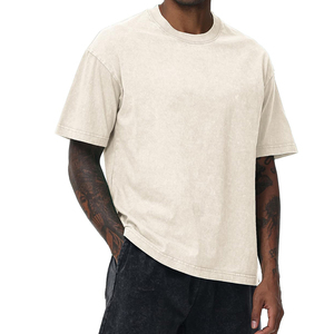 T-shirts vintage pour hommes, coupe oversize à épaules tombantes, couleur unie, légers et respirants, vente en gros, streetwear vintage - Product Image 2
