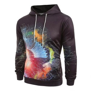 Sweat-shirt à capuche slim fit pour homme, impression par sublimation, design abstrait coloré, manches régulières, tricoté en polyester, vêtement décontracté pour l'automne - Product Image 1