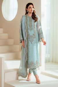 Robe longue élégante pour femme, style Salwar Kameez, brodée, en rayonne, pour mariage, toutes saisons, coupe classique - Product Image 1