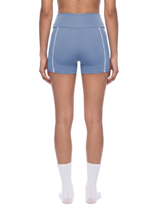 Shorts Deportivos de Cintura Alta para Mujer, Color Sólido, Tejidos, para Yoga, Ejercicio, Fitness, Cintura Elástica, Transpirables, Spandex, Poliéster - Product Image 6