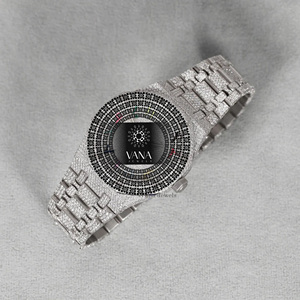 Reloj de Lujo de Acero Inoxidable con Moissanita y Diamantes, Estilo Hip Hop, con Esfera de Cristal, Movimiento Mecánico, Resistente al Agua 100 Bar - Product Image 6