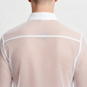 Transparent Button Sheer <b>Shirts</b> <b>Mens</b> Summer Lightweight Sexy Clubwear <b>Shirt</b> <b>Mens</b> Quick Dry 100% Polyester <b>See</b> <b>Through</b> <b>Shirts</b> <b>Men</b> - Product Image 4