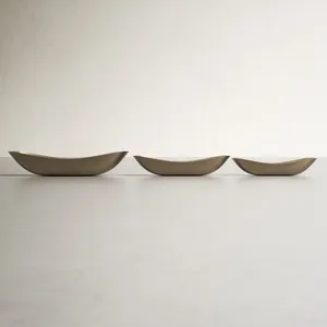 Handmade Decorative <b>Metal</b> <b>Bowl</b> with Contemporary Minimalist Luxury Interior AppealOval <b>Metal</b> Serving <b>Bowls</b> Set Handmade Modern - Product Image 2