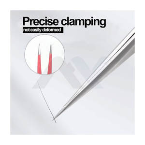 Ensemble de pinces professionnelles pour extensions de cils, 2 pièces, pinces de précision à pointe droite et courbée pour une pose d'extensions de cils impeccable - Product Image 5