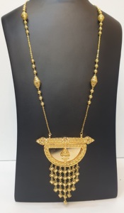 Gold Plated Ethnic Tassel Necklace and Earring Set for Women Wedding Jewelry Alloy Fashion Jewelry Sets - Product Image 5
