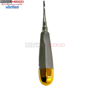 3mm Dental Extraction Root Tip Elevator Straight Hollow Handle Lightweight Gold Handle German Stainless Steel Medic Instruments - Product Image 3