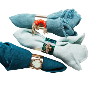 Ensemble de 6 anneaux de serviette en feuille d'or de luxe, élégants porte-serviettes en métal pour la maison, les hôtels, les mariages et les dîners formels - Product Image 5