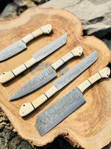 Premium Damascus Kitchen <b>Knife</b> Set Handmade Pattern Steel Chef Cutlery Collection OEM ODM with <b>bone</b> <b>handle</b> kitchen use - Product Image 4