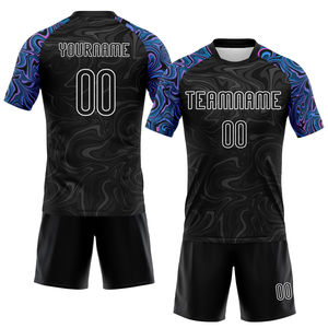 Uniforme de Voleibol Personalizado con el Logotipo de tu Equipo, al por Mayor, en Negro, Azul Polvo, Rosa-Morado, Sublimado Líquido, para Hombre - Product Image 1
