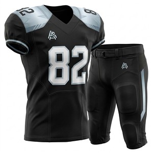 Premium Custom American Football Uniform Set – Matte Black Breathable Mesh Jersey & Integrated <b>Padded</b> Pants OEM - Product Image 1