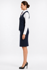 Uniformes de stewardesse sur mesure pour femmes |   Fournisseur d'équipage de personnel de bord |   Usine OEM/ODM pour l'aviation |   Uniforme de veste, chemise et jupe pour le personnel - Product Image 3