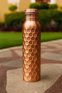 Copper Water Bottle Everyday Kitchen Hydration <b>Drinkware</b> for Home Dining Table and Healthy Daily Drinking - Product Image 2