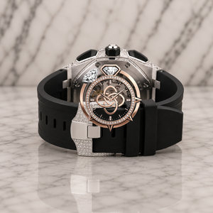 Montre de luxe à cadran rond en moissanite pour homme, bracelet entièrement serti de diamants - Product Image 3