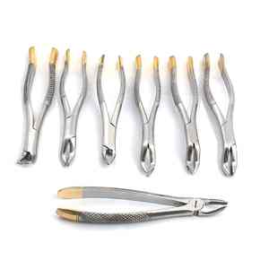 7 Piece Manual Dental Extraction Forceps Set Surgical Grade Stainless Steel Class I CCC OEM Private Label <b>Grip</b> Surgical 3-Year - Product Image 1