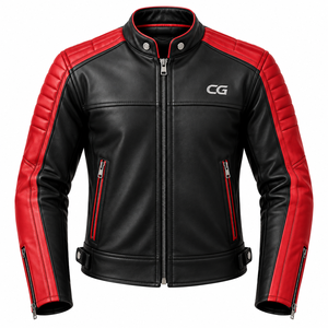 Men's Custom Branded Cafe <b>Racer</b> Style Genuine Leather Motorcycle <b>Jacket</b> Deep Green Breathable Eco-Friendly Winter OEM ODM - Product Image 4