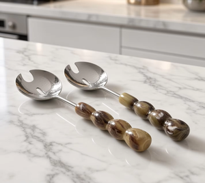 Juego de Servidores de Ensalada Premium con Elegantes Asas, Utensilios Metálicos para Servir Comidas Familiares, Restaurantes, Hoteles y Ocasiones Especiales - Product Image 5