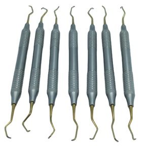 Curetas Dentales Manuales Reutilizables de Acero Inoxidable, Instrumento Quirúrgico con Empuñadura Ergonómica para Cuidado Bucal y Tratamiento de Encías - Product Image 1