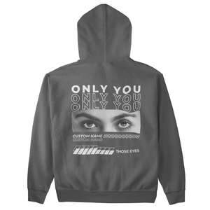 Sweat à capuche personnalisé avec logo, motif graphique yeux et lettres, col rond, pour femmes et hommes, en coton, pull d'hiver pour les fêtes, fabricant - Product Image 3