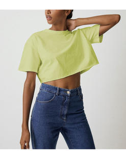 Camiseta de Mujer de Fabricación Personalizada, de Gran Gramaje, Corte Boxy Cropped, Hombro Caído Oversize, Alta Cantidad - Product Image 2