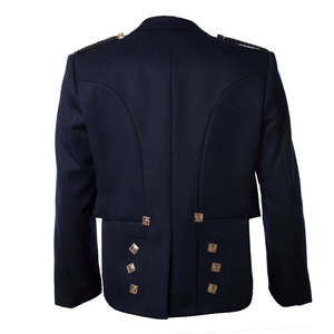 Veste Prince Charlie en laine bleu foncé écossais pour homme, 3 boutons, gilet, sur mesure, vente en gros 2026 - Product Image 2