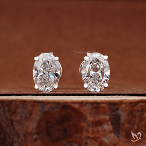 1 Ct Each Oval Cut Lab Grown Diamond <b>Stud</b> Earrings Prong Set 925 Sterling <b>Silver</b> IGI Certified Elegant Statement - Product Image 1