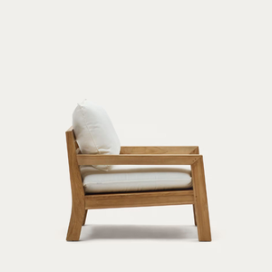 <b>Outdoor</b> Garden Furniture Set Featuring Mortise and Tenon Teak Construction Olefin Fabric Cushions and Slatted <b>Table</b> - Product Image 1