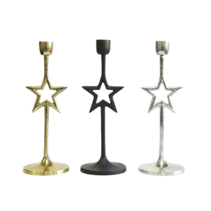 Porte-bougie en métal artisanal élégant avec finition antique, nouveau pilier à bougie pour la décoration de la maison et de mariage - Product Image 1