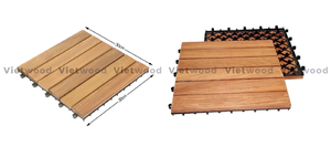Dalles de terrasse en bois d'acacia imbriquées, imperméables, pour l'aménagement de terrasses extérieures - Product Image 4