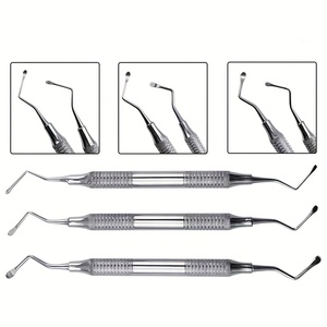 Cureta Quirúrgica Dental Profesional Lucas de Doble Extremo, Cureta Ósea de Acero Inoxidable, Instrumento Quirúrgico Dental con Certificación ISO - Product Image 1