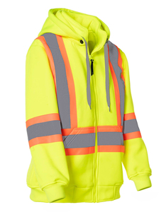 Sudadera con Capucha de Alta Visibilidad para Mujer, con Franjas Reflectantes Amarillas, Ropa de Trabajo de Poliéster, Sudadera de Seguridad Industrial para Trabajo Nocturno - Product Image 4