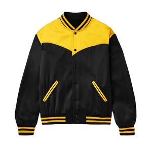 Vente de gros Veste universitaire en satin de baseball personnalisée de haute qualité Blouson aviateur en satin personnalisé pour hommes Veste en soie satinée pour hommes - Product Image 1