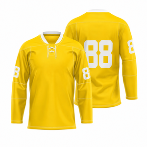 Jersey de Hockey sobre Hielo Estampado de Alta Calidad con Nombre del Equipo y Logotipo Frontal, 100% Poliéster Antibacterial, Unisex - Product Image 2