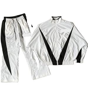 Oem Custom Logo Blank Two Piece Nylon Set's Sublimation <b>Polyester</b> Vintage Streetwear Zip up Windbreaker Set Tracksuit for Men - Product Image 1