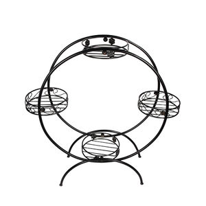 Élégant support à plantes blanc en fer à 2 niveaux, pour intérieur et extérieur, grand porte-pot de fleurs en métal, étagère de présentation pour jardin, balcon, décoration intérieure - Product Image 3