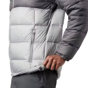 New Design <b>Top</b> Selling Premium Quality Men Hooded <b>Bubble</b> Jacket Solid Color Front Logo Streetwear Lightweight Winter Jacket - Product Image 3