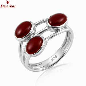 Trendy elegant classic 925 sterling <b>silver</b> red onyx three gemstone <b>ring</b> for <b>men</b> fashion parties gift jewelry ready stock - Product Image 1