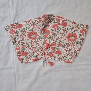 Dense Coral Vine Sunflower Print Women Cotton Shorts Peach Tassel Tie Soft Frill Hem Casual Boho Sleepwear Summer Pajama Set - Product Image 3