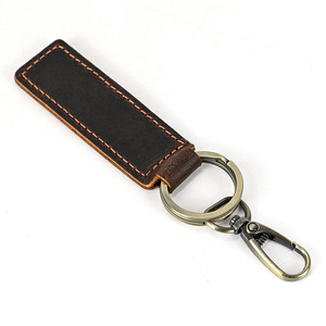 Wholesale Personalized Logo Bulk Luxury Genuine Custom Pu Blank Car <b>Leather</b> Keychain <b>Leather</b> Key Chain <b>Keyring</b> - Product Image 2