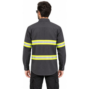 Camiseta Polo de Seguridad Reflectante de Alta Visibilidad, Camisetas Polo de Trabajo de Alta Visibilidad para Hombre en Venta al por Mayor con Rayas Amarillas - Product Image 3