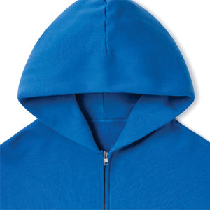 <b>Men's</b> Blue Hooded Zip-Up Sweatshirt Oversized Casual Fleece Solid Color Pocket Design Autumn Wear Unisex hoodies - Product Image 3