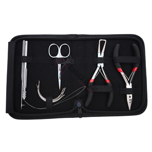 Hair Extension Tools Kit with Bead Microlink Hair Extension plier Mini Scissor Micro Ring Remover Bead Threading loop & Hook - Product Image 1