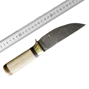 Fournisseur en gros de couteaux de chasse/découpe de viande/de camping haut de gamme en acier Damas avec manche en os et étui en cuir pour les acheteurs des États-Unis et d'Europe - Product Image 6