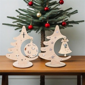 Premium Quality Wooden Christmas Tabletop Tree for Seasonal Home Decoration Office <b>Desk</b> and Gift Display Available For Sale - Product Image 3