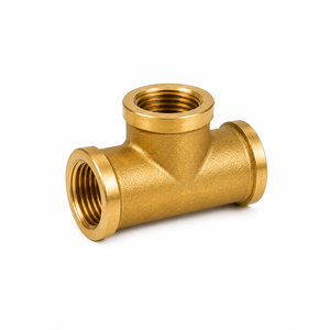 Conector en T de latón con rosca NPT macho de 4 pulgadas para tuberías, suministro de agua a baja presión, fundición de superficie lisa MAL - Product Image 1