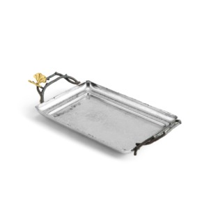 Plateau de service rectangulaire en acier inoxydable avec poignées latérales incurvées en métal pour banquets et dîners – Sélection d'exportation mondiale - Product Image 5