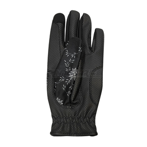 Womens Equestrian Riding <b>Gloves</b> Wholesale Black Floral Print Touchscreen Rein Grip Summer Competition Horse Riding Performance - Product Image 2